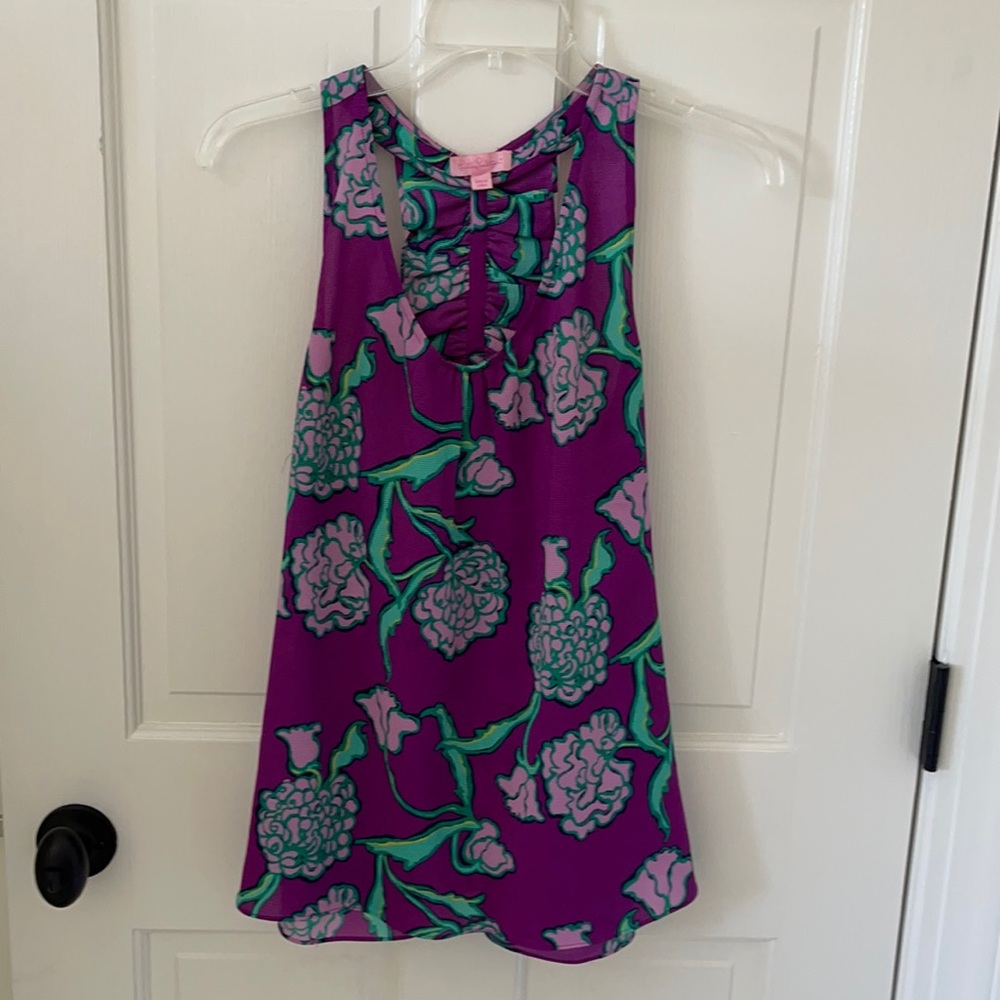 Lilly Pulitzer Tank Top with Ruffle back detail Size: Medium
